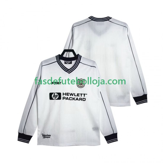 Camisola 1º Equipamento Tottenham Hotspur 1997 1999 Manga Comprida Retro ,Homem