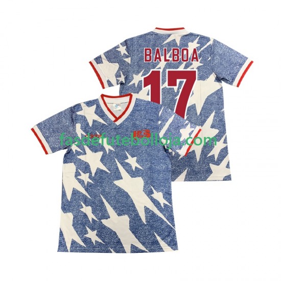 Camisola 2º Equipamento Seleção Estados Unidos BALBOA 17 1994 Manga Curta Retro ,Homem