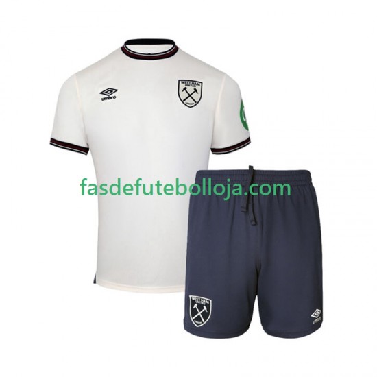 Camisola 2º Equipamento West Ham United 2025-2026 Manga Curta ,Criança