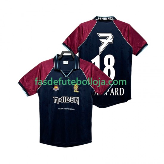 Camisola 1º Equipamento West Ham United LAMPARD 18 Iron Maiden 1999 Manga Curta Retro ,Homem