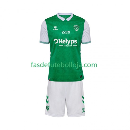 Camisola 1º Equipamento AS Saint-Etienne 2025-2026 Manga Curta ,Criança