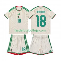 Camisola 1º Equipamento Seleção Argelina Mohamed Amoura 18 2026 Manga Curta ,Criança