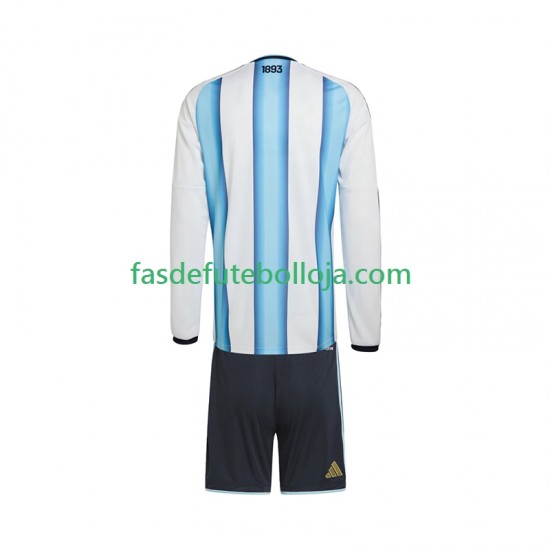 Camisola 1º Equipamento Seleção Argentina World Cup 2026 Manga Comprida ,Criança
