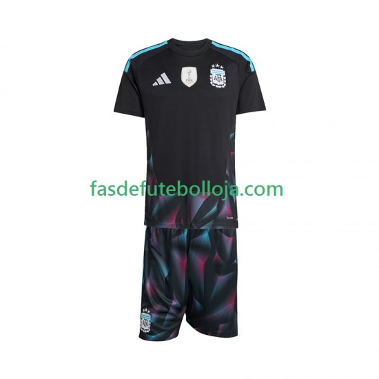 Camisola Guarda-redes 1º Equipamento Seleção Argentina World Cup 2026 Manga Curta ,Criança