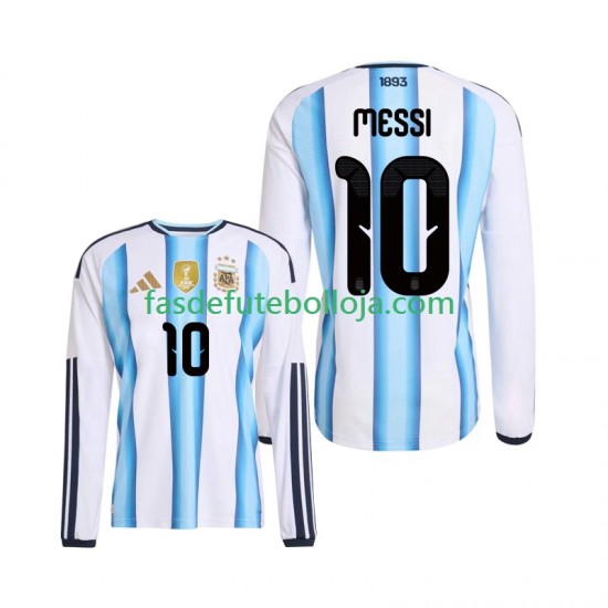 Camisola 1º Equipamento Seleção Argentina Lionel Messi 10 World Cup 2026 Manga Comprida ,Homem