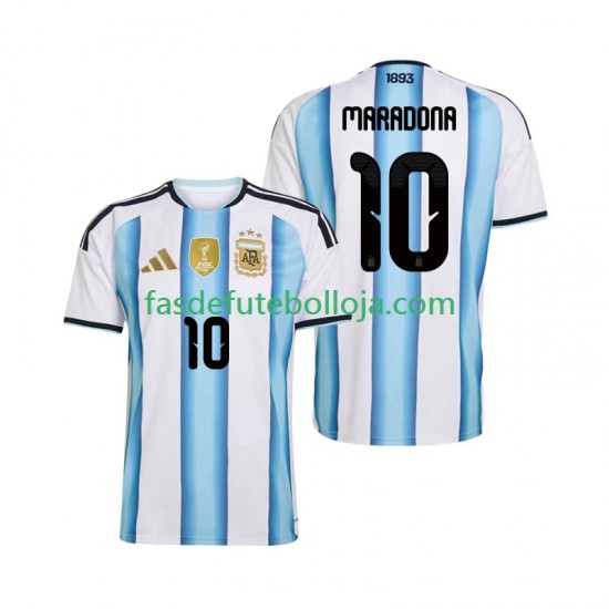Camisola 1º Equipamento Seleção Argentina Maradona 10 World Cup 2026 Manga Curta ,Homem