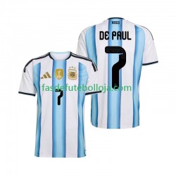 Camisola 1º Equipamento Seleção Argentina Rodrigo De Paul 7 World Cup 2026 Manga Curta ,Homem