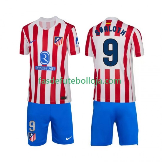 Camisola 1º Equipamento Atlético Madrid Alexander Sorloth 9 2025-2026 Manga Curta ,Criança