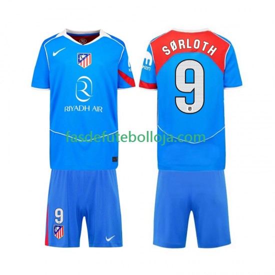 Camisola 3º Equipamento Atlético Madrid Alexander Sorloth 9 2025-2026 Manga Curta ,Criança