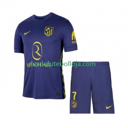 Camisola 2º Equipamento Atlético Madrid Antoine Griezmann 7 2025-2026 Manga Curta ,Criança