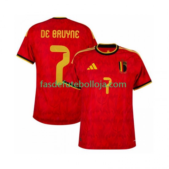 Camisola 1º Equipamento Seleção Belga de bruyne 7 World Cup 2026 Manga Curta ,Homem