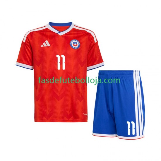 Camisola 1º Equipamento Seleção Chilena Lucas Cepeda 11 2026 Manga Curta ,Criança