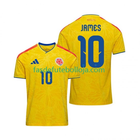 Camisola 1º Equipamento Seleção Colombiana James Rodriguez 10 World Cup 2026 Manga Curta ,Homem