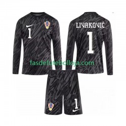 Camisola Guarda-redes 3º Equipamento Seleção Croata DOMINIK LIVAKOVIC 1 2024 Manga Comprida ,Criança