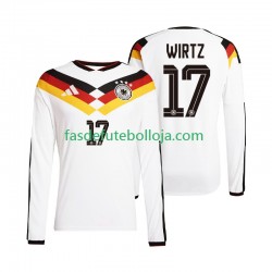 Camisola 1º Equipamento Seleção Alemã Florian Wirtz 17 World Cup 2026 Manga Comprida ,Homem