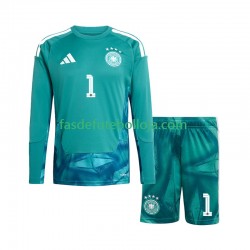 Camisola Guarda-redes 1º Equipamento Seleção Alemã Manuel Neuer 1 World Cup 2026 Manga Comprida ,Criança