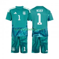 Camisola Guarda-redes 1º Equipamento Seleção Alemã Manuel Neuer 1 World Cup 2026 Manga Curta ,Criança
