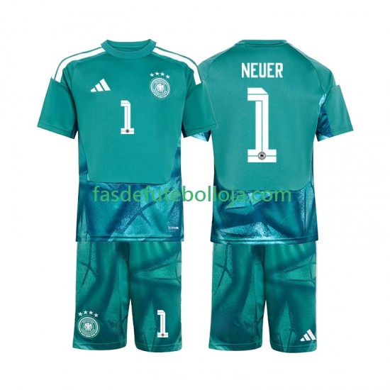 Camisola Guarda-redes 1º Equipamento Seleção Alemã Manuel Neuer 1 World Cup 2026 Manga Curta ,Criança