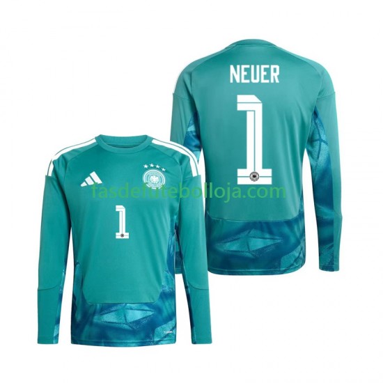 Camisola Guarda-redes 1º Equipamento Seleção Alemã Manuel Neuer 1 World Cup 2026 Manga Comprida ,Homem