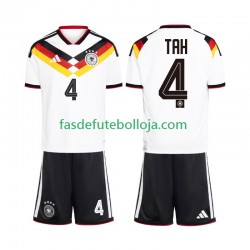 Camisola 1º Equipamento Seleção Alemã Jonathan Tah 4 World Cup 2026 Manga Curta ,Criança