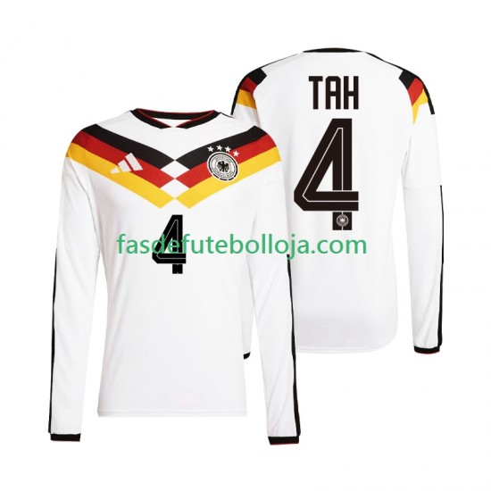Camisola 1º Equipamento Seleção Alemã Jonathan Tah 4 World Cup 2026 Manga Comprida ,Homem