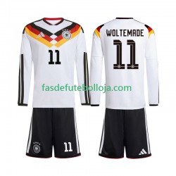 Camisola 1º Equipamento Seleção Alemã Woltemade 11 World Cup 2026 Manga Comprida ,Criança