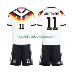 Camisola 1º Equipamento Seleção Alemã Woltemade 11 World Cup 2026 Manga Curta ,Criança