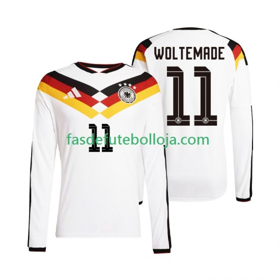 Camisola 1º Equipamento Seleção Alemã Woltemade 11 World Cup 2026 Manga Comprida ,Homem