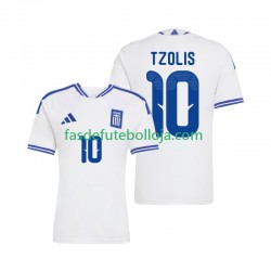 Camisola 1º Equipamento Seleção Grega Christos Tzolis 10 2026 Manga Curta ,Homem