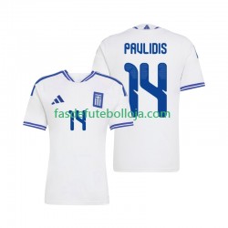 Camisola 1º Equipamento Seleção Grega Vangelis Pavlidis 14 2026 Manga Curta ,Homem