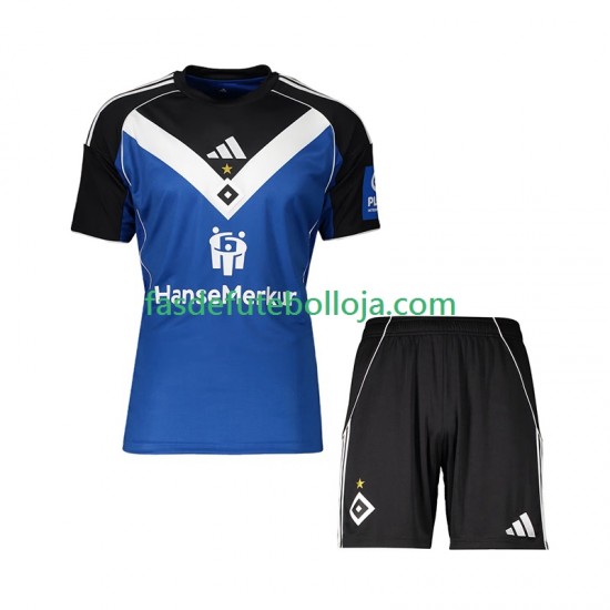 Camisola 2º Equipamento Hamburger SV 2025-2026 Manga Curta ,Criança