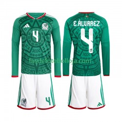 Camisola 1º Equipamento Seleção Mexicana Edson Alvarez 4 World Cup 2026 Manga Comprida ,Criança