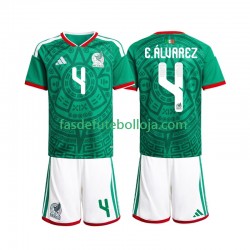 Camisola 1º Equipamento Seleção Mexicana Edson Alvarez 4 World Cup 2026 Manga Curta ,Criança