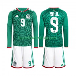 Camisola 1º Equipamento Seleção Mexicana Raul Jimenez 9 World Cup 2026 Manga Comprida ,Criança