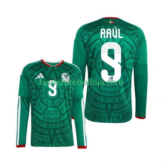 Camisola 1º Equipamento Seleção Mexicana Raul Jimenez 9 World Cup 2026 Manga Comprida ,Homem