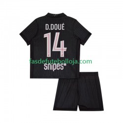 Camisola 4º Equipamento Paris Saint-Germain Desire Doue 14 2025-2026 Manga Curta ,Criança