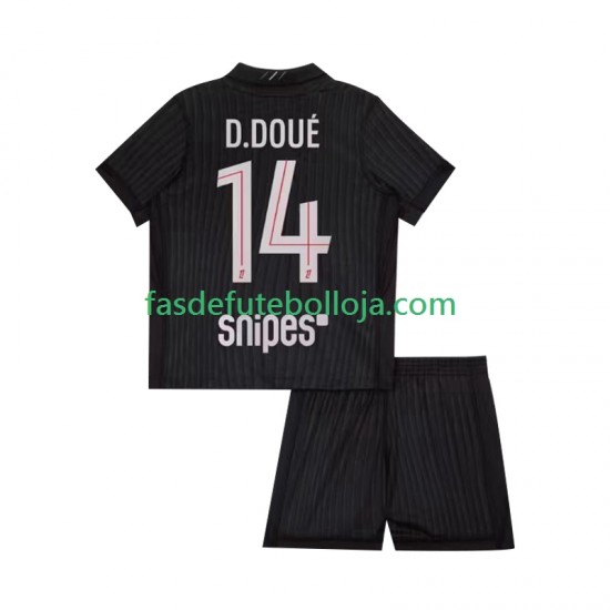 Camisola 4º Equipamento Paris Saint-Germain Desire Doue 14 2025-2026 Manga Curta ,Criança
