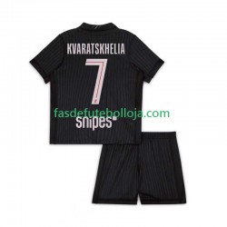 Camisola 4º Equipamento Paris Saint-Germain Khvicha Kvaratskhelia 7 2025-2026 Manga Curta ,Criança