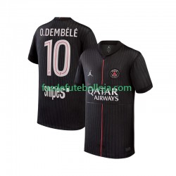 Camisola 4º Equipamento Paris Saint-Germain Ousmane Dembele 10 2025-2026 Manga Curta ,Homem