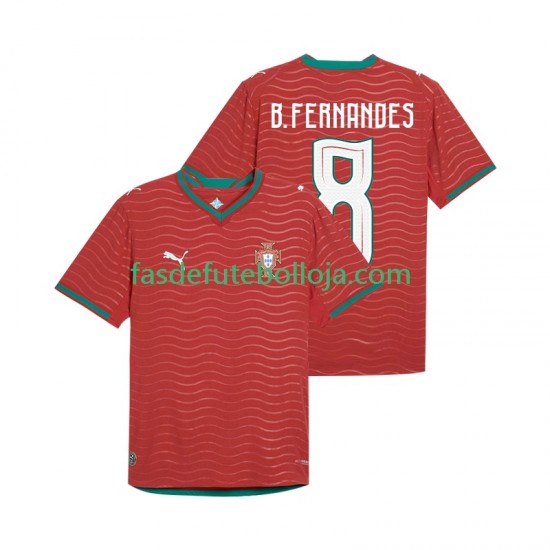 Camisola 1º Equipamento Seleção Portuguesa Bruno Fernandes 8 World Cup 2026 Manga Curta ,Homem