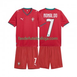 Camisola 1º Equipamento Seleção Portuguesa Cristiano Ronaldo 7 World Cup 2026 Manga Curta ,Criança