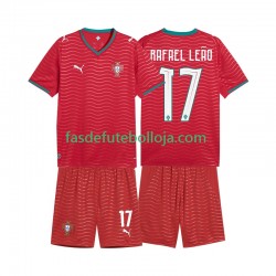 Camisola 1º Equipamento Seleção Portuguesa Rafael Leao 17 World Cup 2026 Manga Curta ,Criança