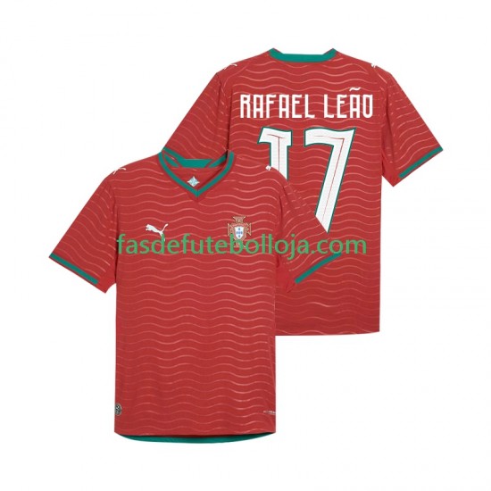 Camisola 1º Equipamento Seleção Portuguesa Rafael Leao 17 World Cup 2026 Manga Curta ,Homem