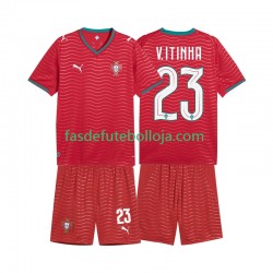 Camisola 1º Equipamento Seleção Portuguesa Vitinha 23 World Cup 2026 Manga Curta ,Criança