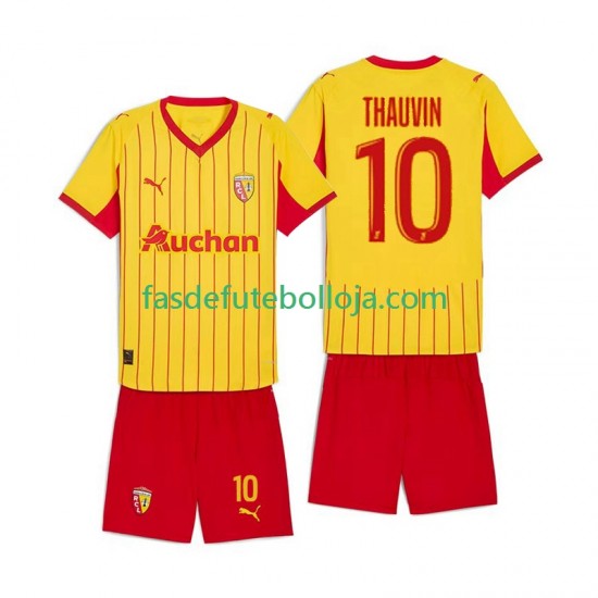 Camisola 1º Equipamento RC Lens Florian Thauvin 10 2025-2026 Manga Curta ,Criança