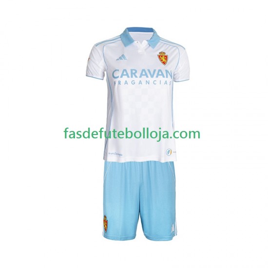 Camisola 1º Equipamento Real Zaragoza 2025-2026 Manga Curta ,Criança