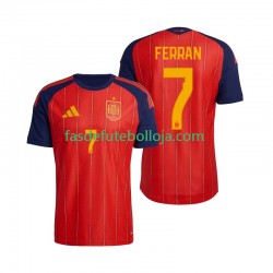 Camisola 1º Equipamento Seleção Espanhola Ferran Torres 7 World Cup 2026 Manga Curta ,Homem