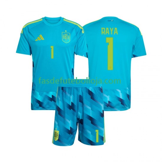 Camisola Guarda-redes 1º Equipamento Seleção Espanhola David Raya 1 World Cup 2026 Manga Curta ,Criança