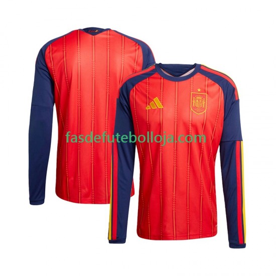 Camisola 1º Equipamento Seleção Espanhola World Cup 2026 Manga Comprida ,Homem
