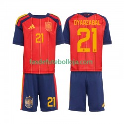 Camisola 1º Equipamento Seleção Espanhola Mikel Oyarzabal 21 World Cup 2026 Manga Curta ,Criança